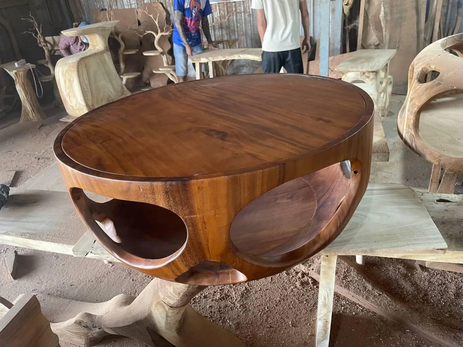 Leaf Shape Handmade Solid Wood Coffee Table For Cozy Interiors - Image 2