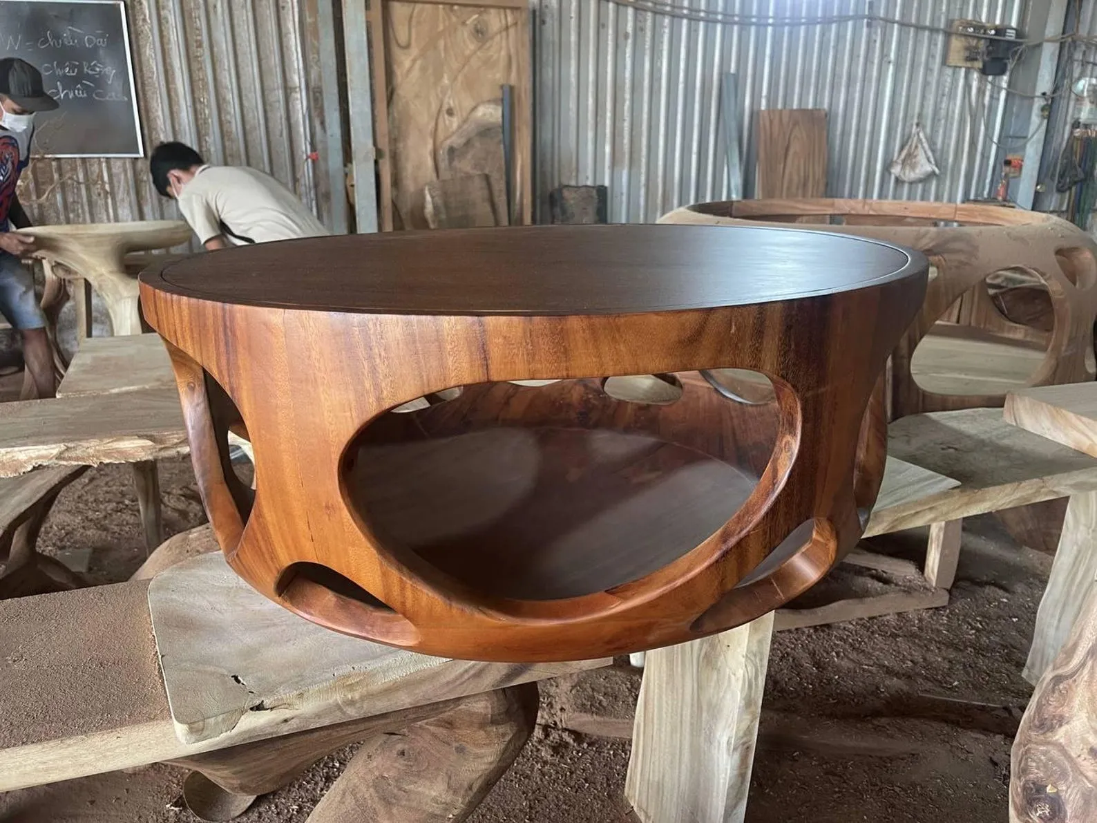 Leaf Shape Handmade Solid Wood Coffee Table For Cozy Interiors - Image 3