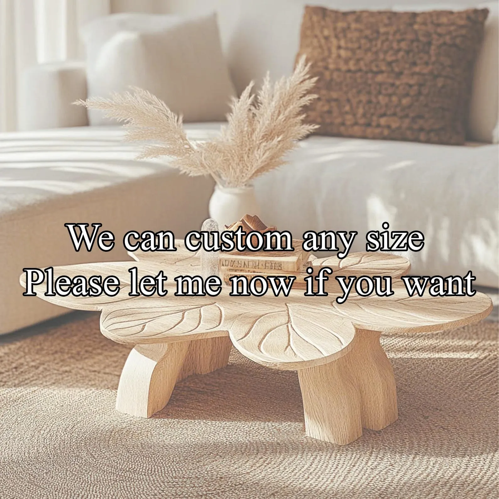 Leaf Shape Handmade Solid Wood Coffee Table For Cozy Interiors - Image 8