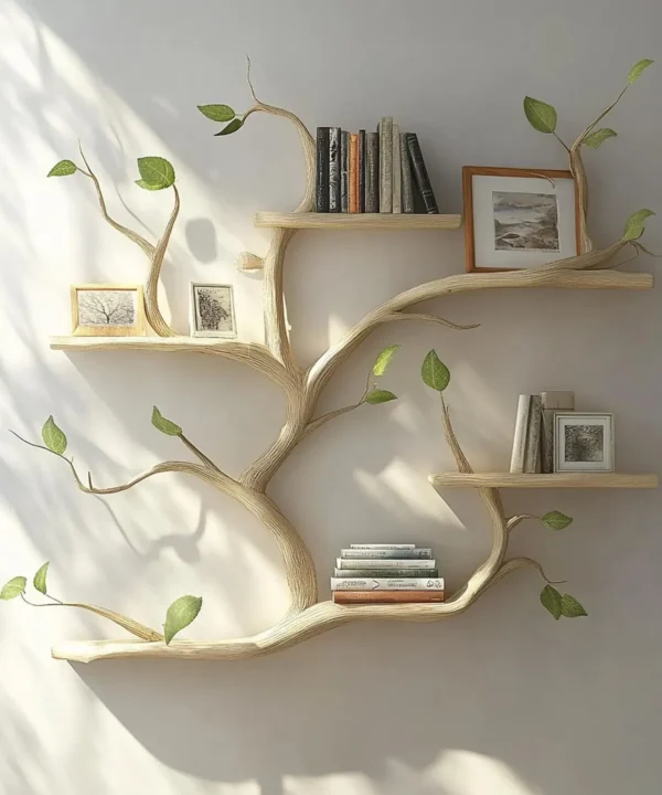 Live Edge Solid Wood Floating Wall Shelf Set For Home Decoration