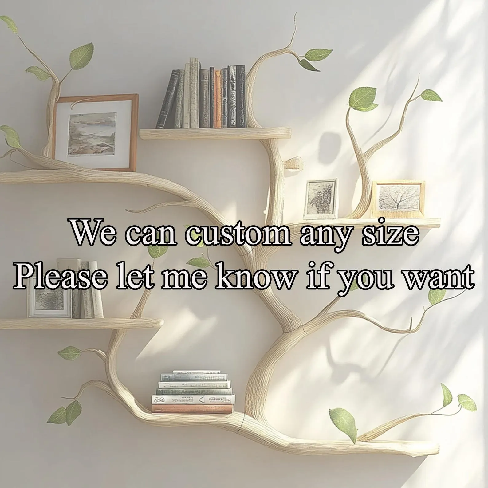 Live Edge Solid Wood Floating Wall Shelf Set For Home Decoration - Image 6