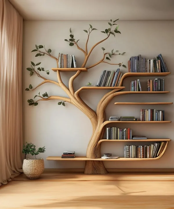 Tree Branch Style Floating Book Shelf For Reading Corner Decor