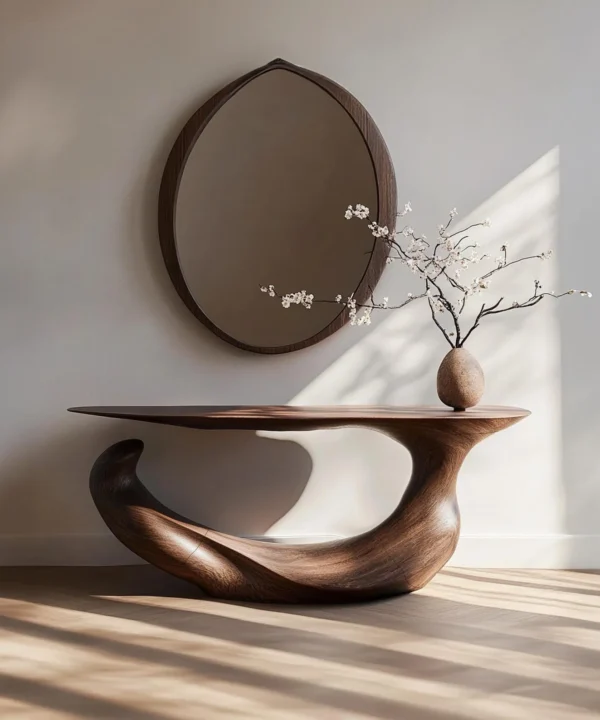 Slim Solid Wood Console Table For Entryway And Hallway Styling