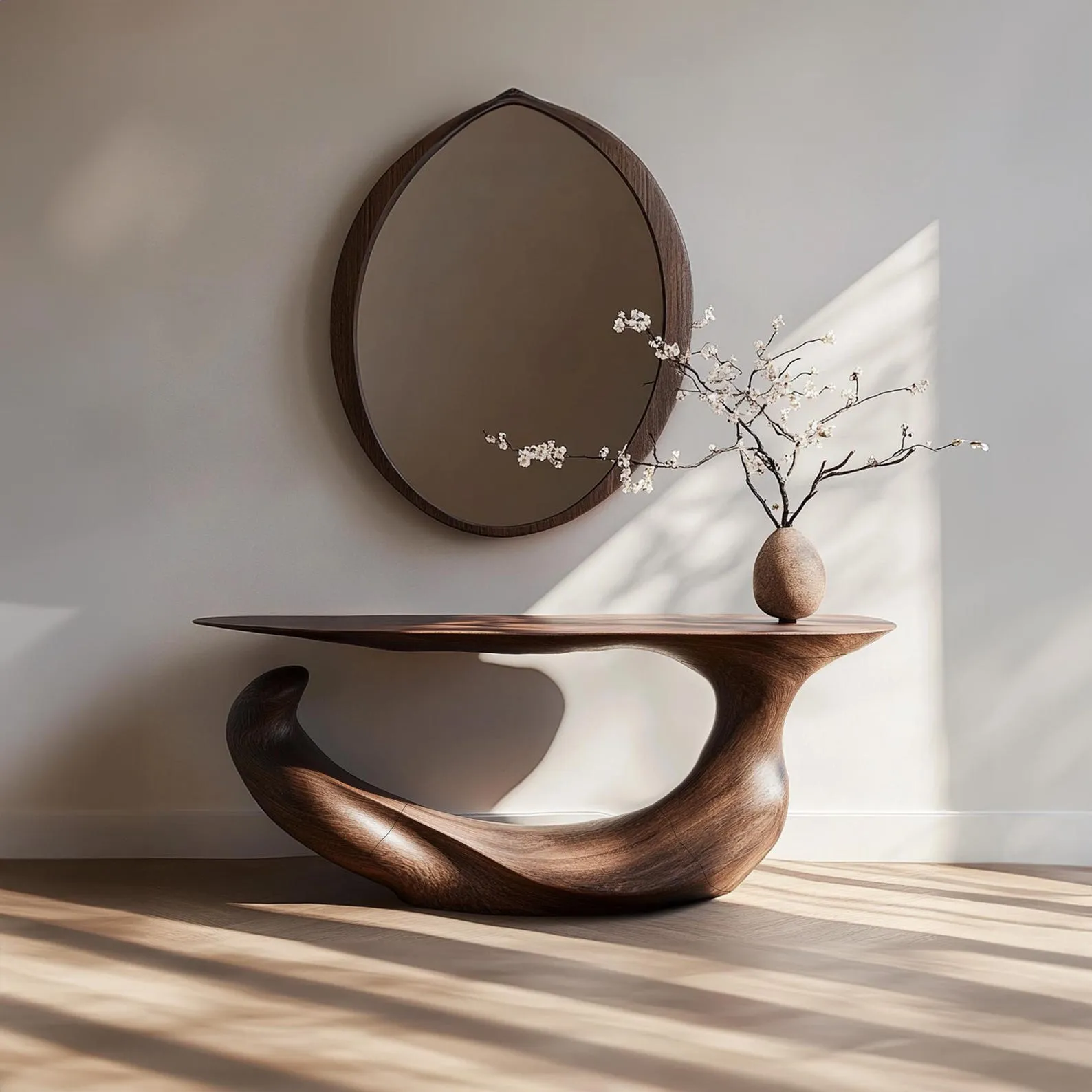 Slim Solid Wood Console Table For Entryway And Hallway Styling