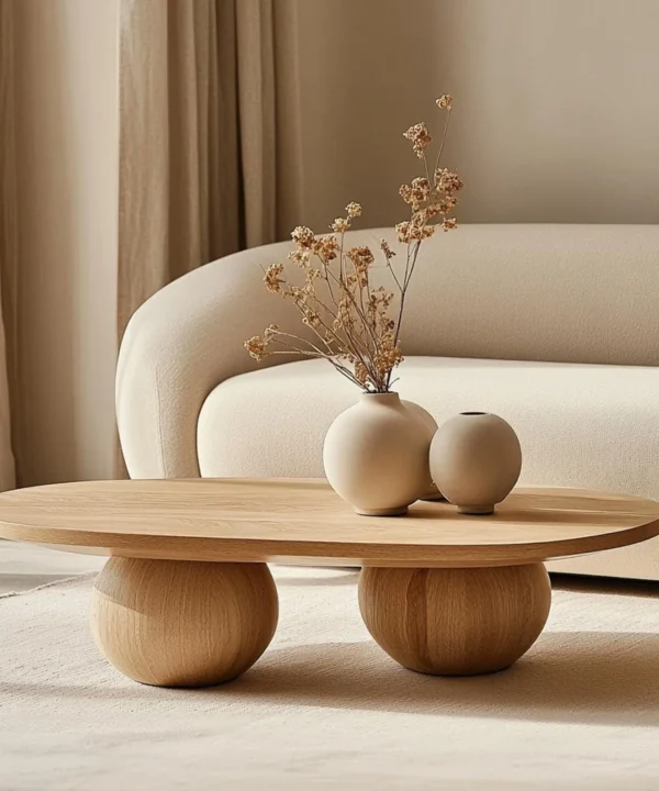 Tamarind Wood Farmhouse Coffee Table With Natural Live Edge Top