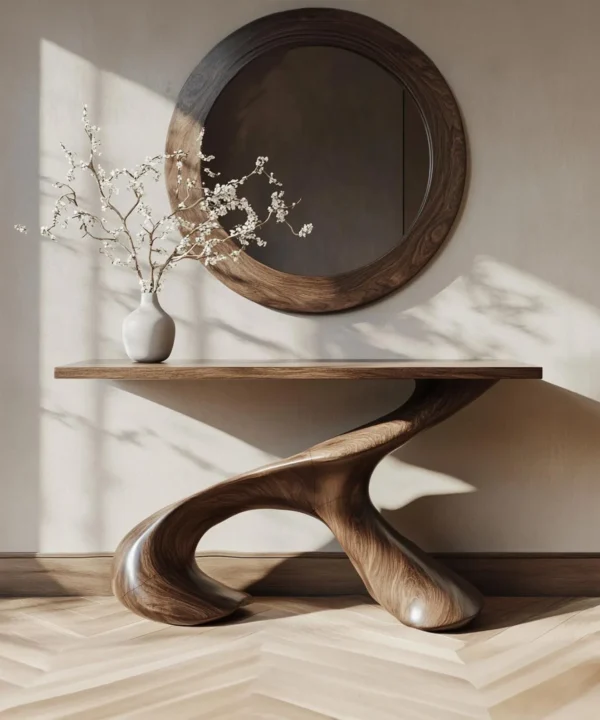 Rustic Live Edge Narrow Console Table For Entry And Living Room