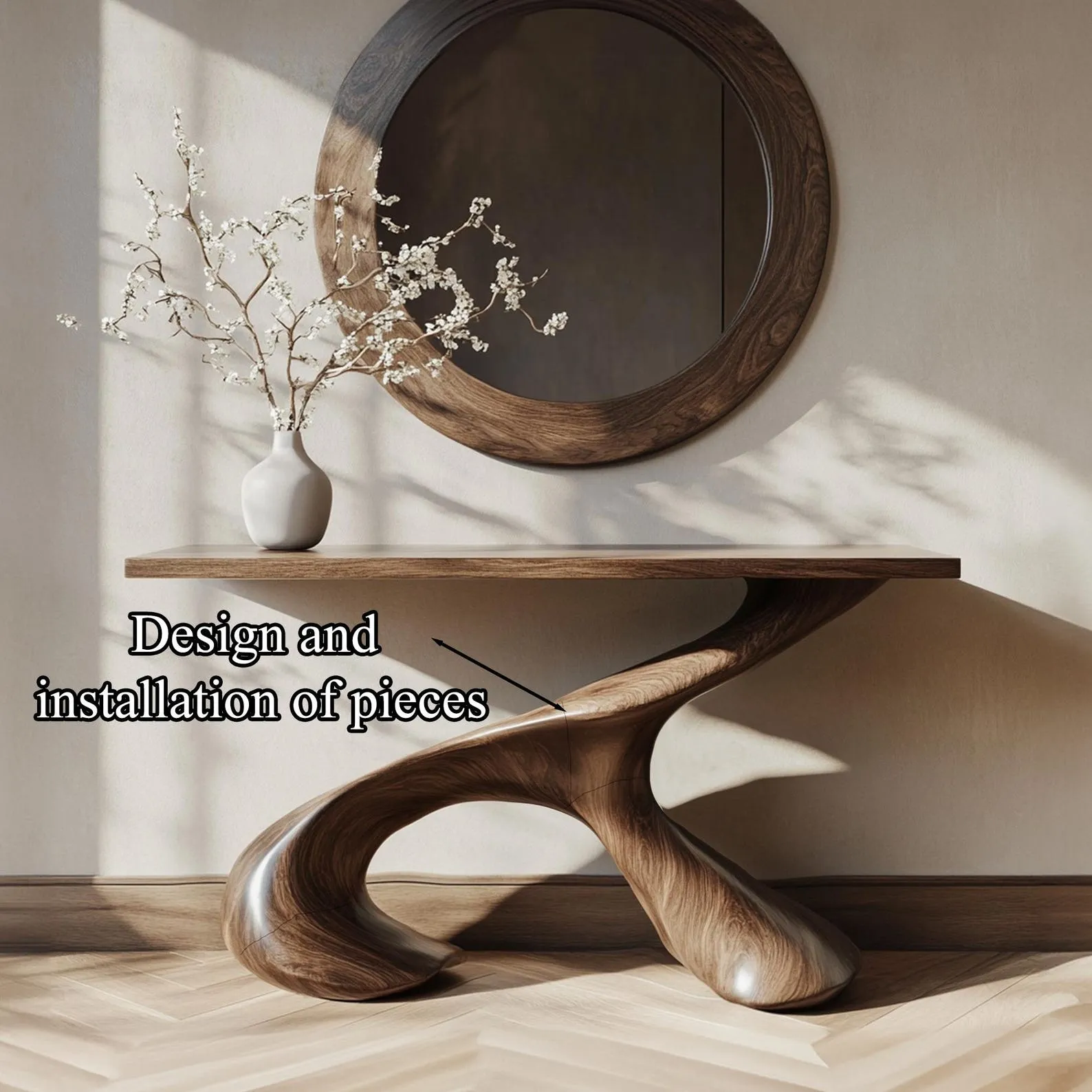 Rustic Live Edge Narrow Console Table For Entry And Living Room - Image 4