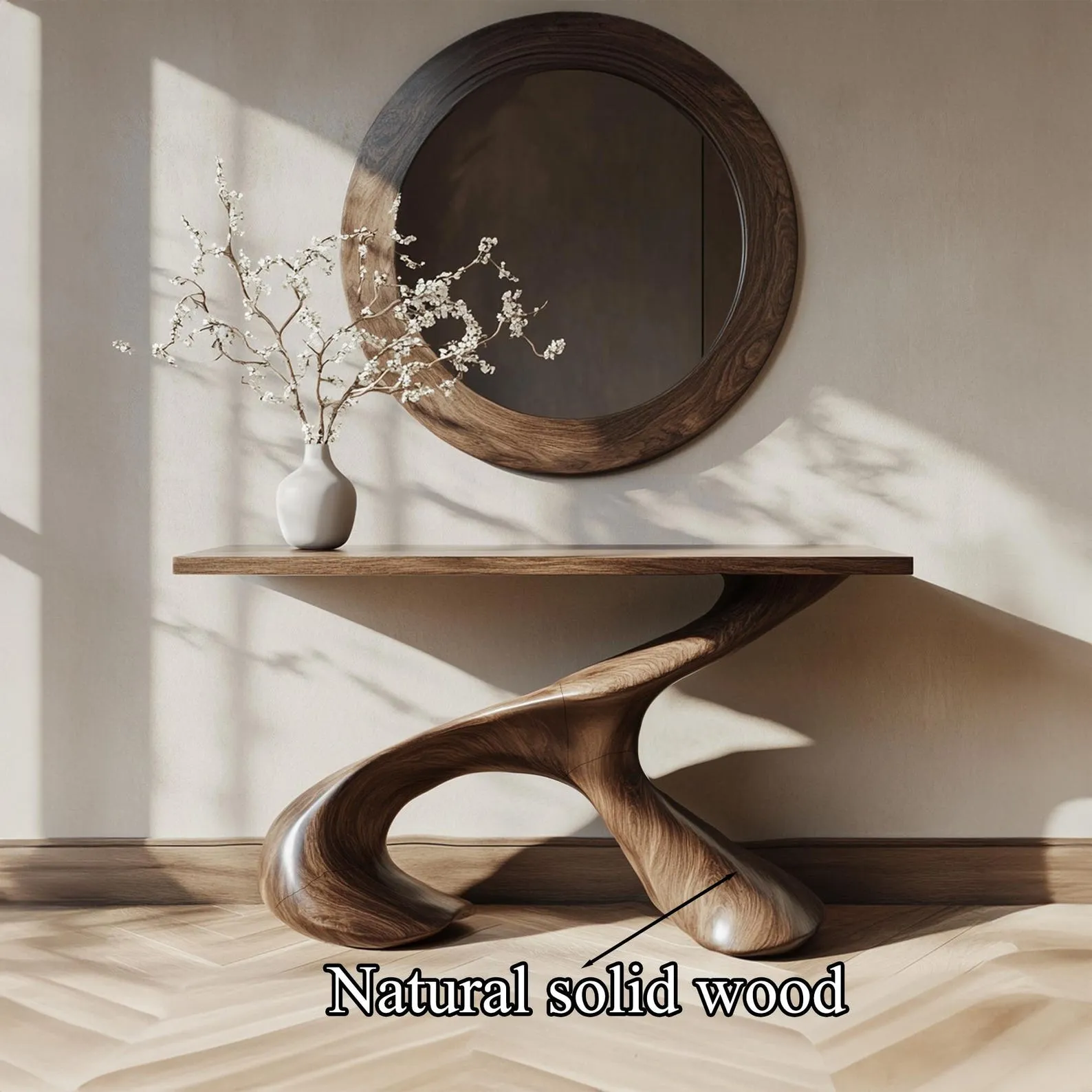 Rustic Live Edge Narrow Console Table For Entry And Living Room - Image 5