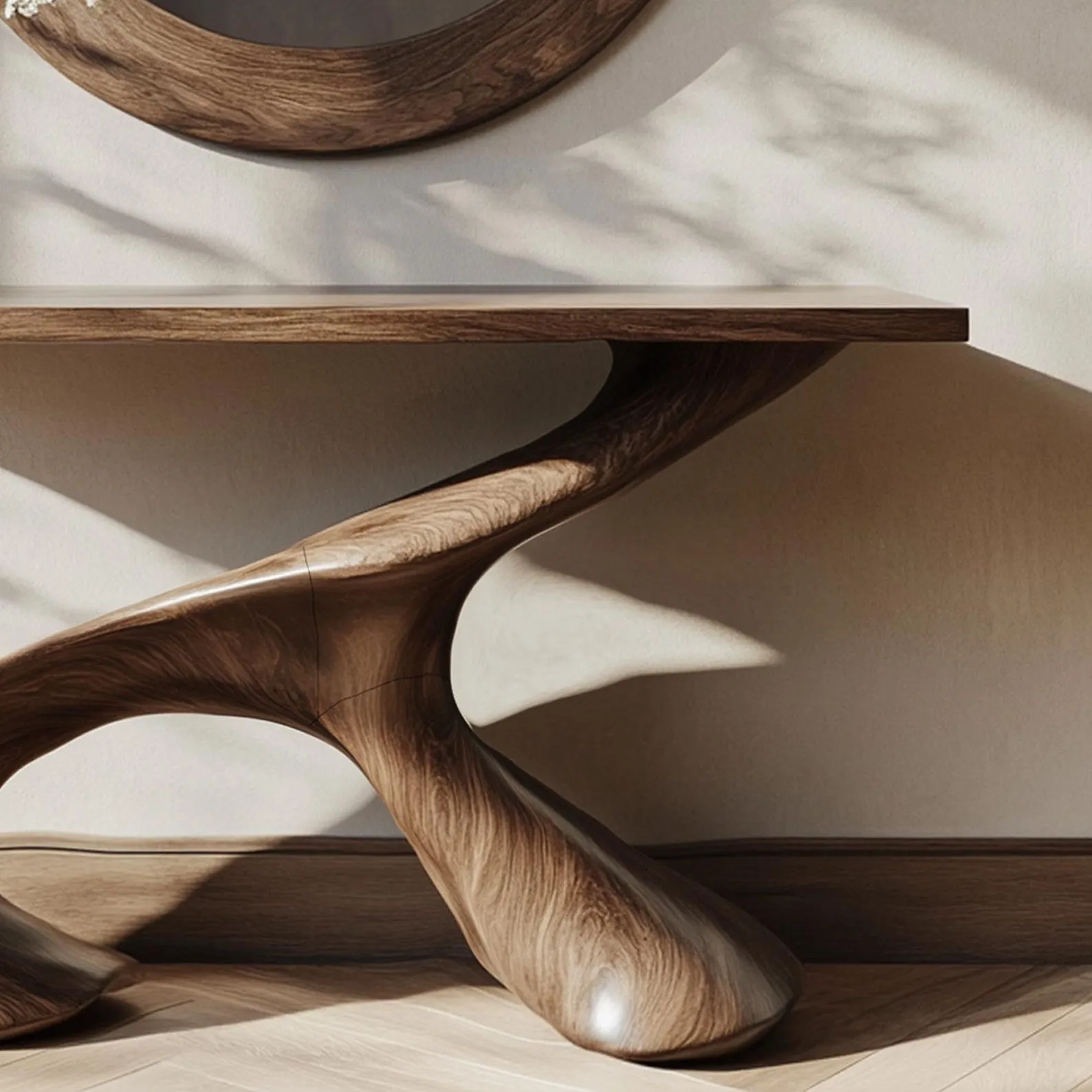 Rustic Live Edge Narrow Console Table For Entry And Living Room - Image 7