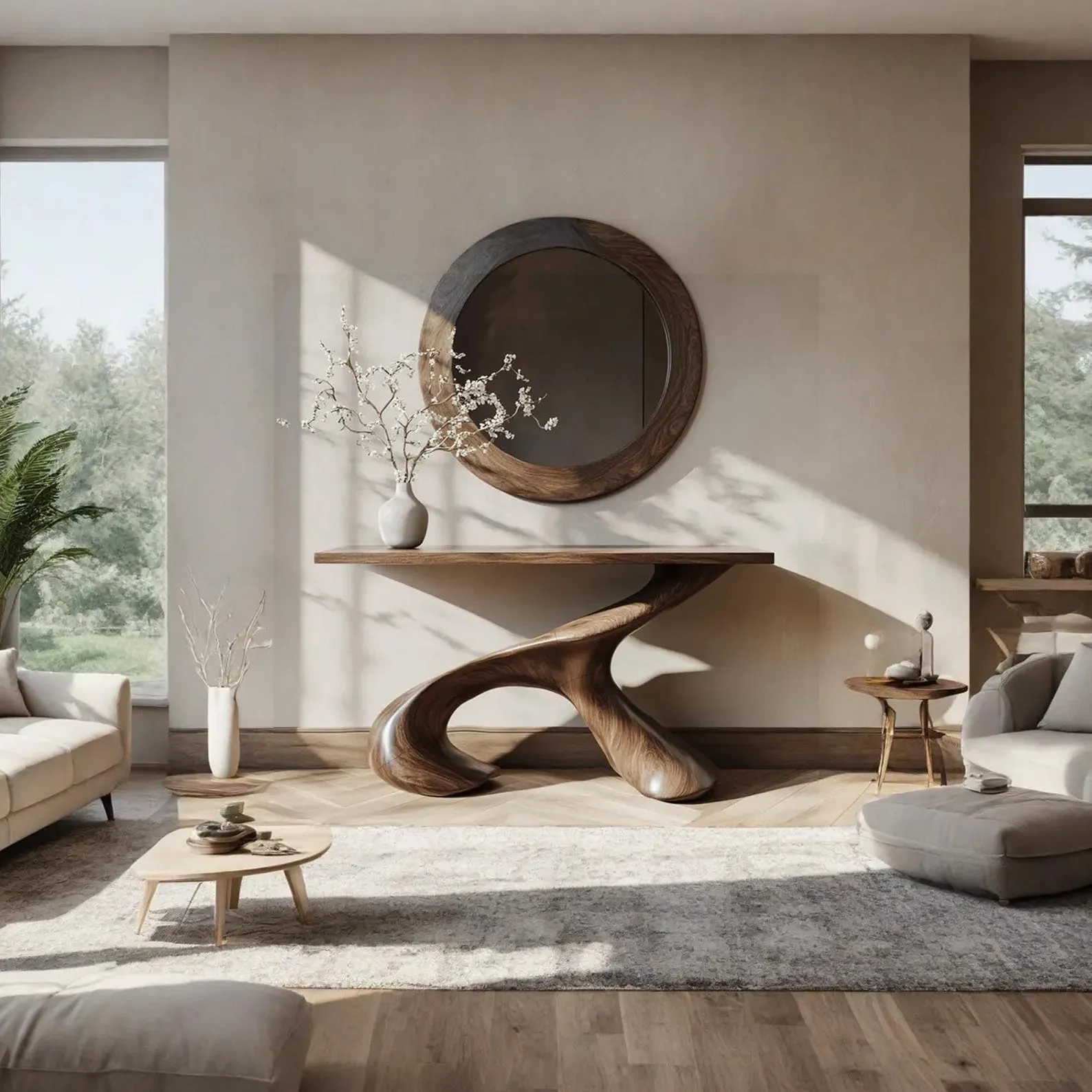 Rustic Live Edge Narrow Console Table For Entry And Living Room - Image 8